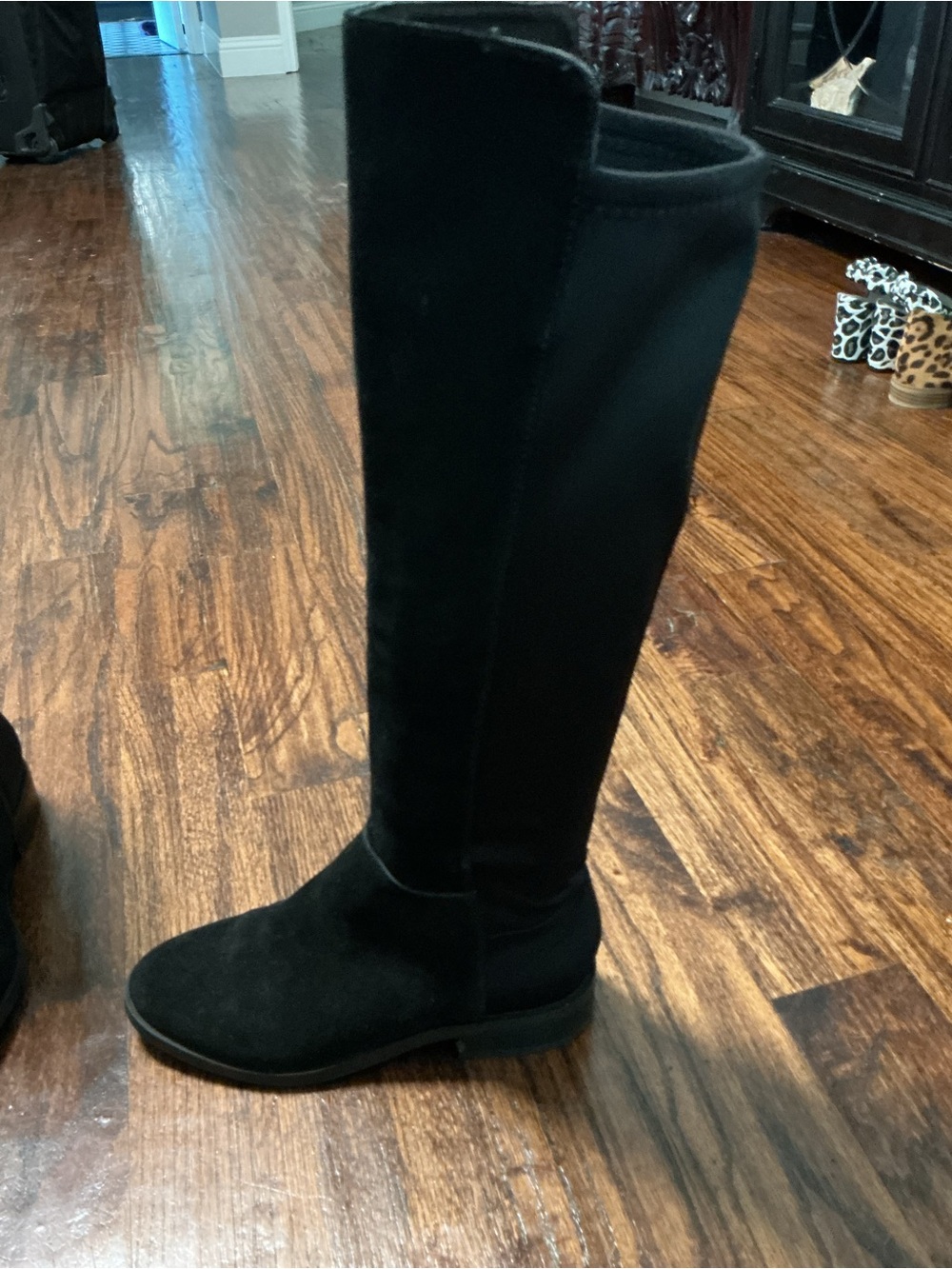 Saks Fifth Avenue Black Over-the-Knee Stretch Boots - Picture 5 of 6